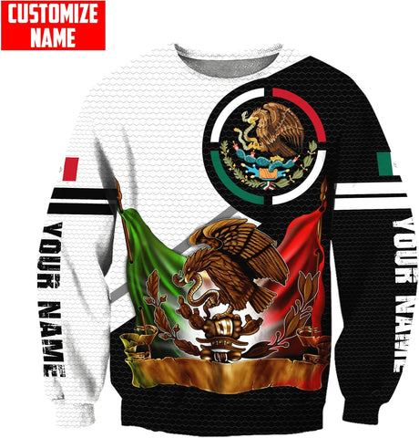 Personalized Name Mexican Hoodie 3D, Customized Mexico Hoodies for Men & Women