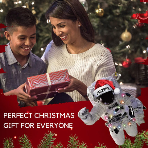Personalized Astronaut Kids Christmas Ornament Custom Name Astronaut Christmas Tree Wood Plastic Ornament Ornament for Christmas Tree Xmas Home Decoration Gifts for Boys Children Space (ATN4)