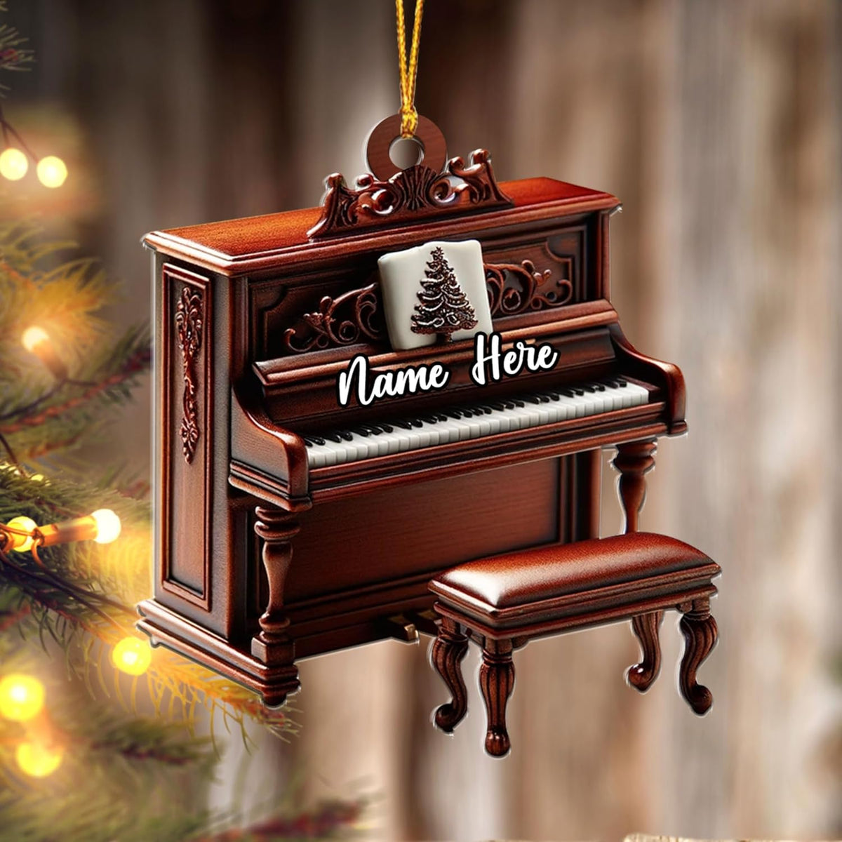 Podagree Personalized Piano Ornament, Custom Piano Ornament Piano Christmas Ornament 2023, Music Instrument Player Keyboard Ornament Decor, Gift for Piano Lover, Music Lovers (PN3)