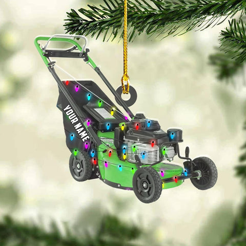 Artparel Custom Lawn Mowers Christmas Ornaments 2024 Custom Lawn Mowers Ornaments Farmhouse Lawn Mowers Driver Gifts Riding Mowers with Xmas Light Acrylic Ornament 2024 (LM12)