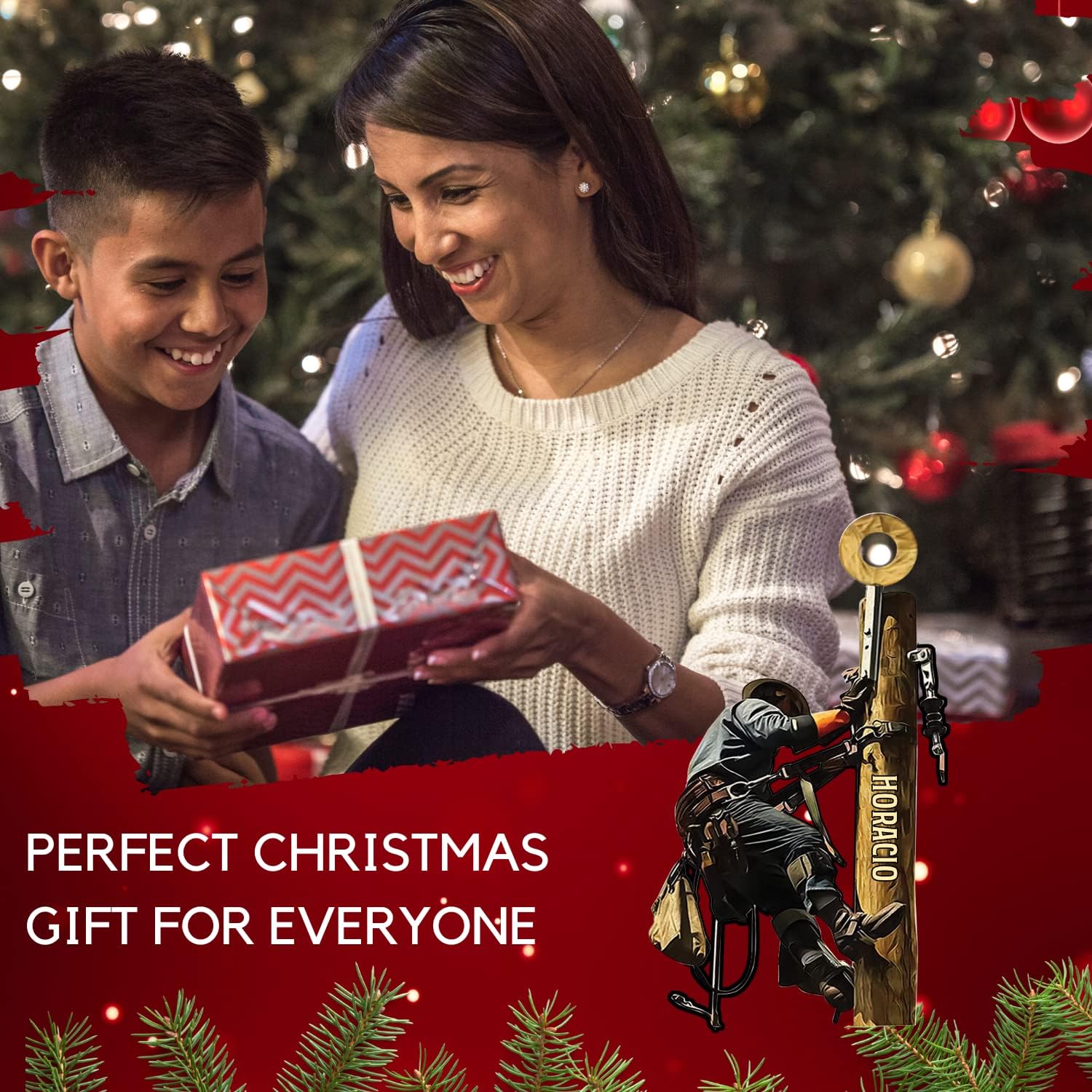 Personalized Lineman Ornaments Lineman Gifts Linemen Ornaments Linemen Gifts Custom Name Lineman Christmas Ornaments Custom Lineman Tool Set Flat Christmas Ornament, Lineman Lover Fan (1, LM5)