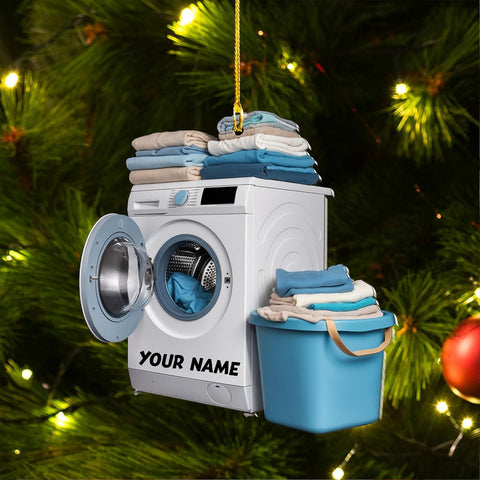 Personalized Washing Machine Christmas Ornament,Home Appliance Consumer Electronics Christmas Ornament, Clothes Washer Christmas Tree Decor, Washing Machines Ornament (Acrylic, Style 3)
