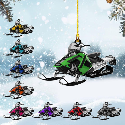 Artparel Personalized Customized Snowmobile Shoes Acrylic Christmas Ornament for Snowmobile Lovers (SM 6)