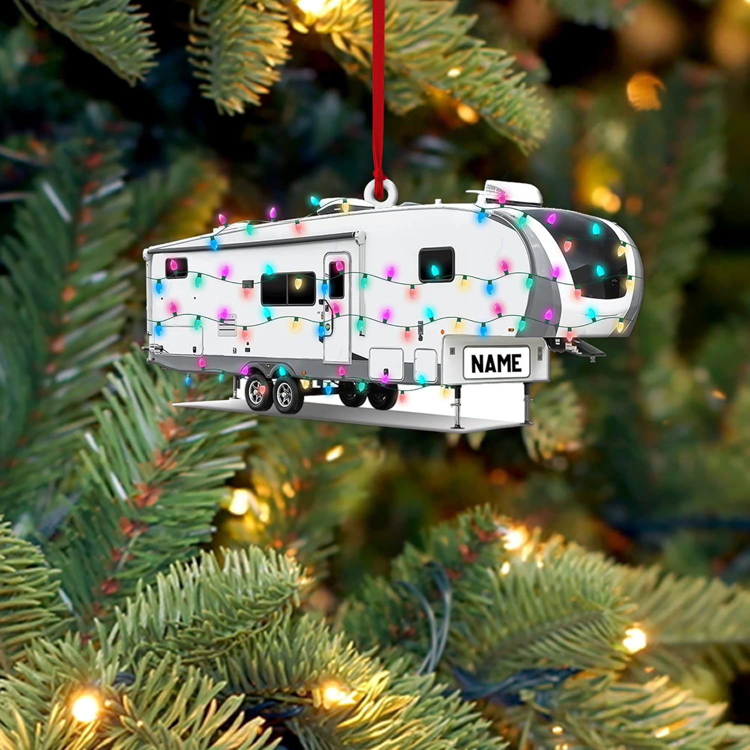 Artparel Personalized Camping Ornaments, Camping Christmas Ornaments, Camper Christmas Ornaments, Camping Ornaments for Christmas Tree, Camper Tree Ornament, Camper Gingerbread (Camping 7)