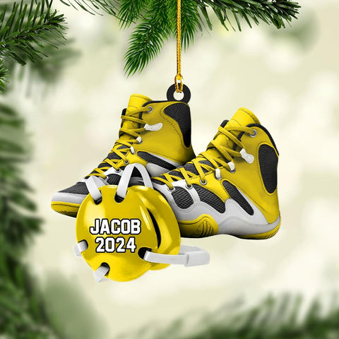 Personalized Wrestling Christmas Ornament 2024 Wrestling Christmas Ornament Gift for Wrestling Player Wrestling Christmas Tree Ornaments for Boys or Girls (Acrylic, Style 8)