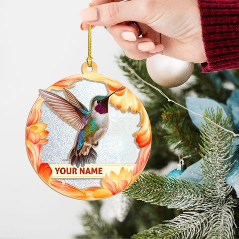 MAPrints Personalized Hummingbird Ornaments for Christmas Tree 2024, Hummingbird Christmas 2024 Ornament, Bird Suncatcher Wood Acrylic Ornament, Gifts for Bird Lovers (NBird 5)