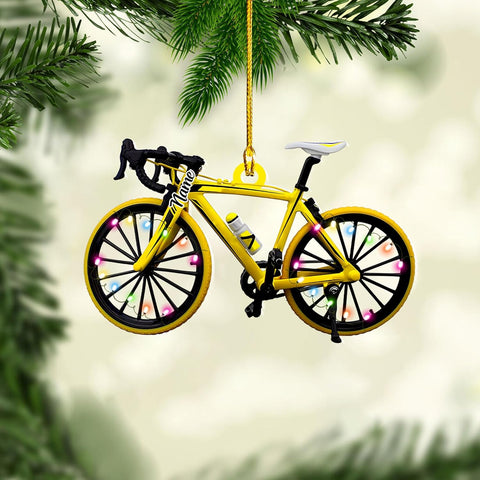 Artparel Personalized Mountain Biking Christmas Ornament 2024 Mountain Biking Keepsake Biking Lovers Ornament Christmas Acrylic Flat Ornament Gift for Biker Riding Ornament (BR 11)