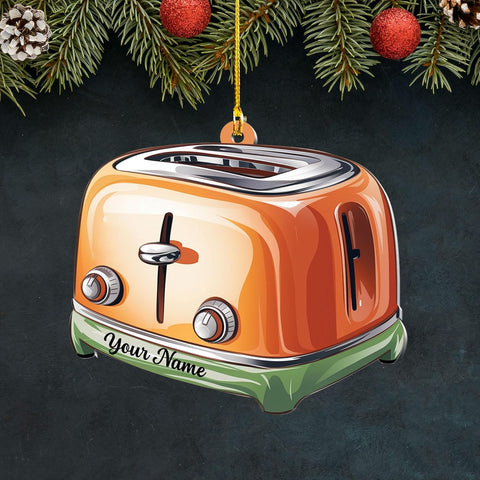 Personalized Toaster Christmas Ornament, Christmas Tree Decor, Loved Kitchen Toaster Ornament, Christmas Hanging Ornament Gift (Acrylic, Style 3)