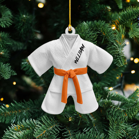 Artparel Personalized Karate Ornament Karate Uniform Ornaments Gifts for Karate Lovers Karate Gift Christmas Ornament 2024 Taekwondo Ornament Jiu Jitsu Ornament Gift for Karate (KRT3)