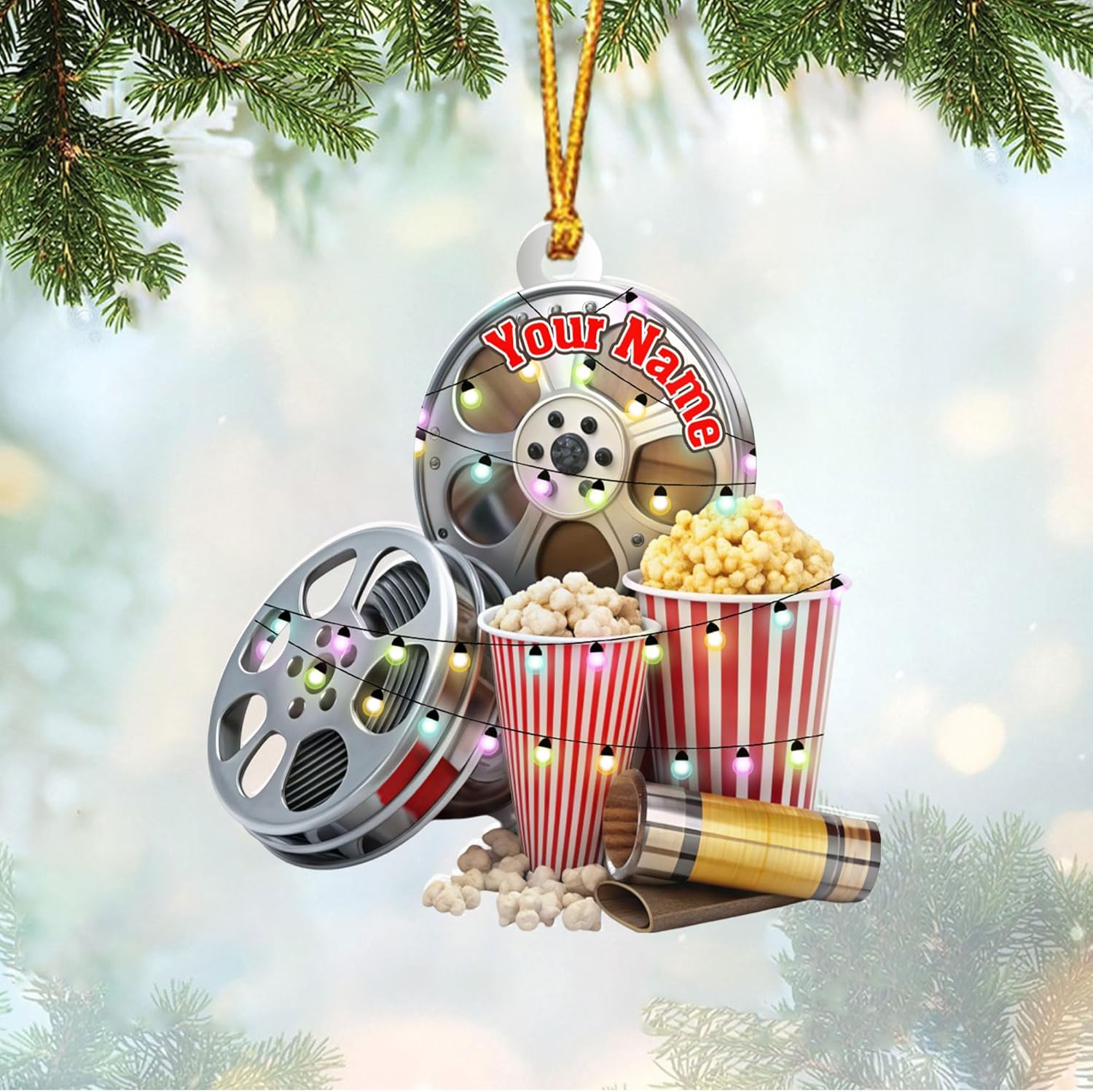 AOVL Personalized Film Clapboard Ornament Movie Clapper Christmas Ornaments Film Clapboard Ornament Film Clapper Ornament Director Clapboard Christmas Ornament Movie Clapperboard Theater (FilmH11)
