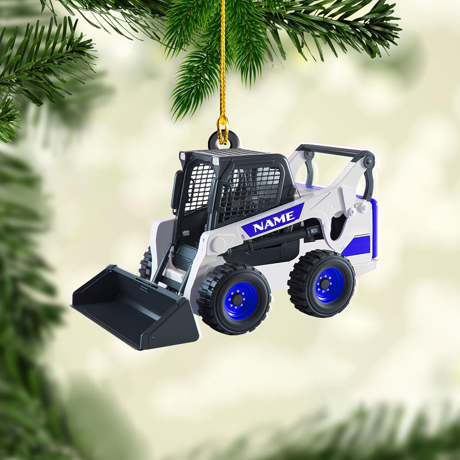 Artparel Skid Steer Loader Ornament Track Skid Steer Ornament Track Loader Ornaments for Christmas Tree Skid Steer Machine Ornaments 2024 Tractor Loader Xmas Ornament Gifts (SSL8)