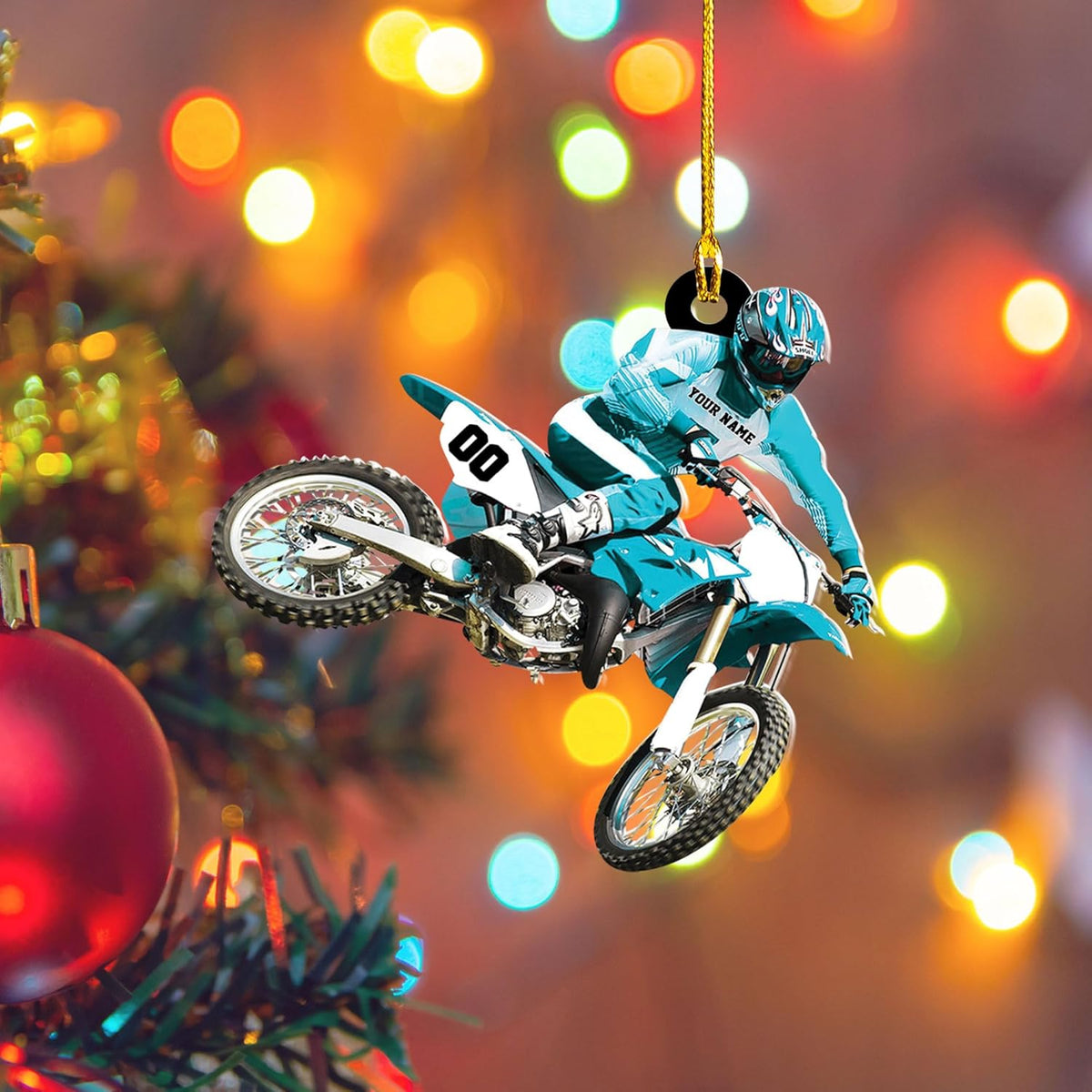 Artparel Custom Dirt Bike Acrylic Ornament, Dirt Bike Christmas Ornament 2024, Dirt Bike Player Ornament, Dirt Bike Tree Decor, Dirt Bike 2024, Gifts for Dirt Bike Lovers, Players (DB12)