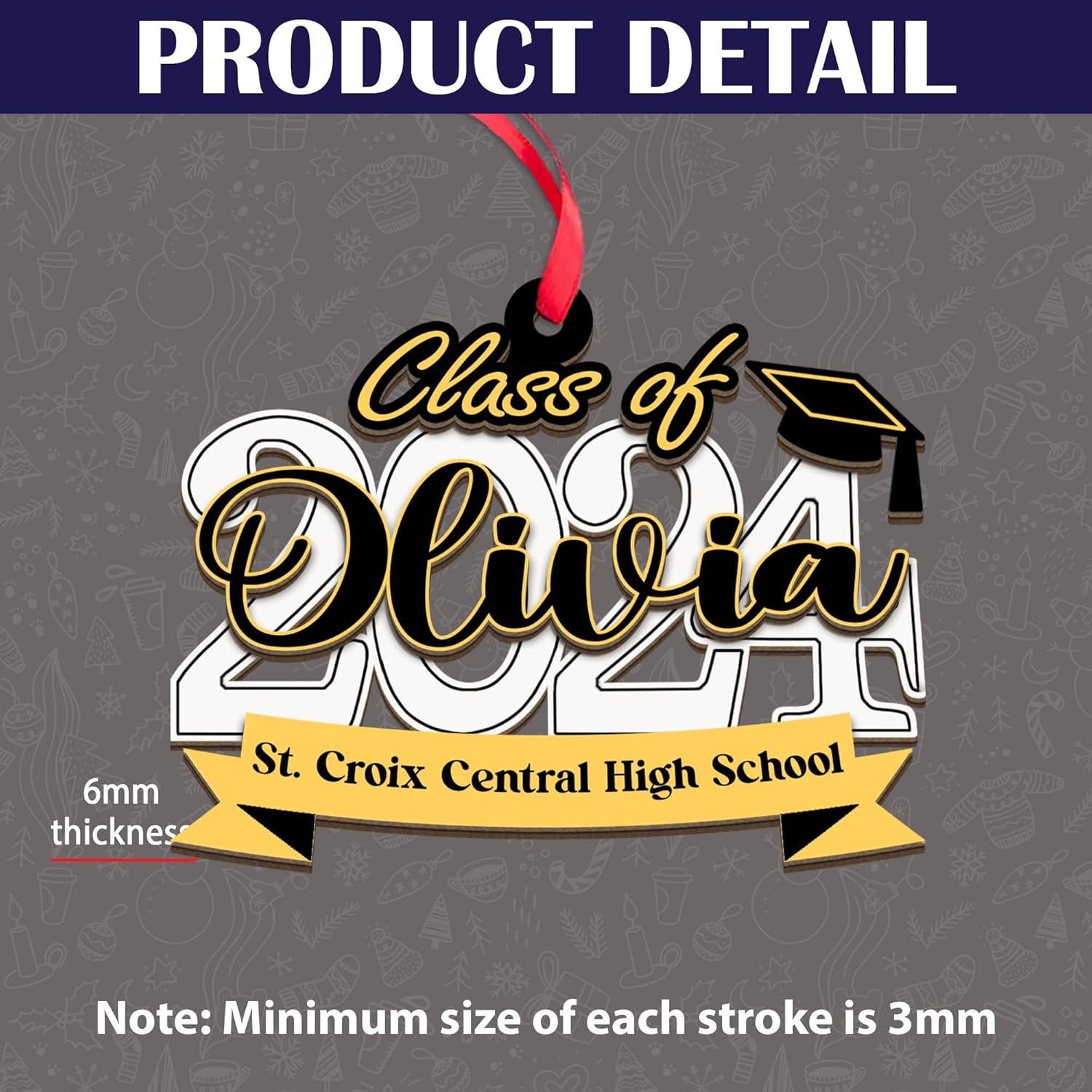 AOVL Graduation Ornament, Graduation Ornaments Class of 2023, Graduation Cap and Scroll Xmas Gift, Graduation Christmas Xmas Tree Ornaments, Gifts for Graduate, School Ornaments (HGRA20)