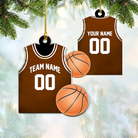 mostprints Personalized Basketball Ornaments, Basketball Christmas Ornament, Custom Basketball Player Ornament, Basketball Ornaments for Christmas Tree, Basketball Team Ornament (B4)