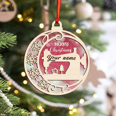 MAPrints Personalized Sewing Machine Christmas Ornament 2024, Sewing Acrylic 2D Ornament, Sewing Flower Machine Shaped Ornament, Sew & Stitch Sewing Machine Christmas Ornament (NSew 6)