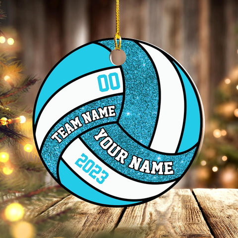 mostprints Personalized Volleyball Ornament, Volleyball Christmas Ornament, Beach Volleyball Gift for Volleyball Players Volleyball Ornament Christmas Tree Volleyball Team Gifts (V11)