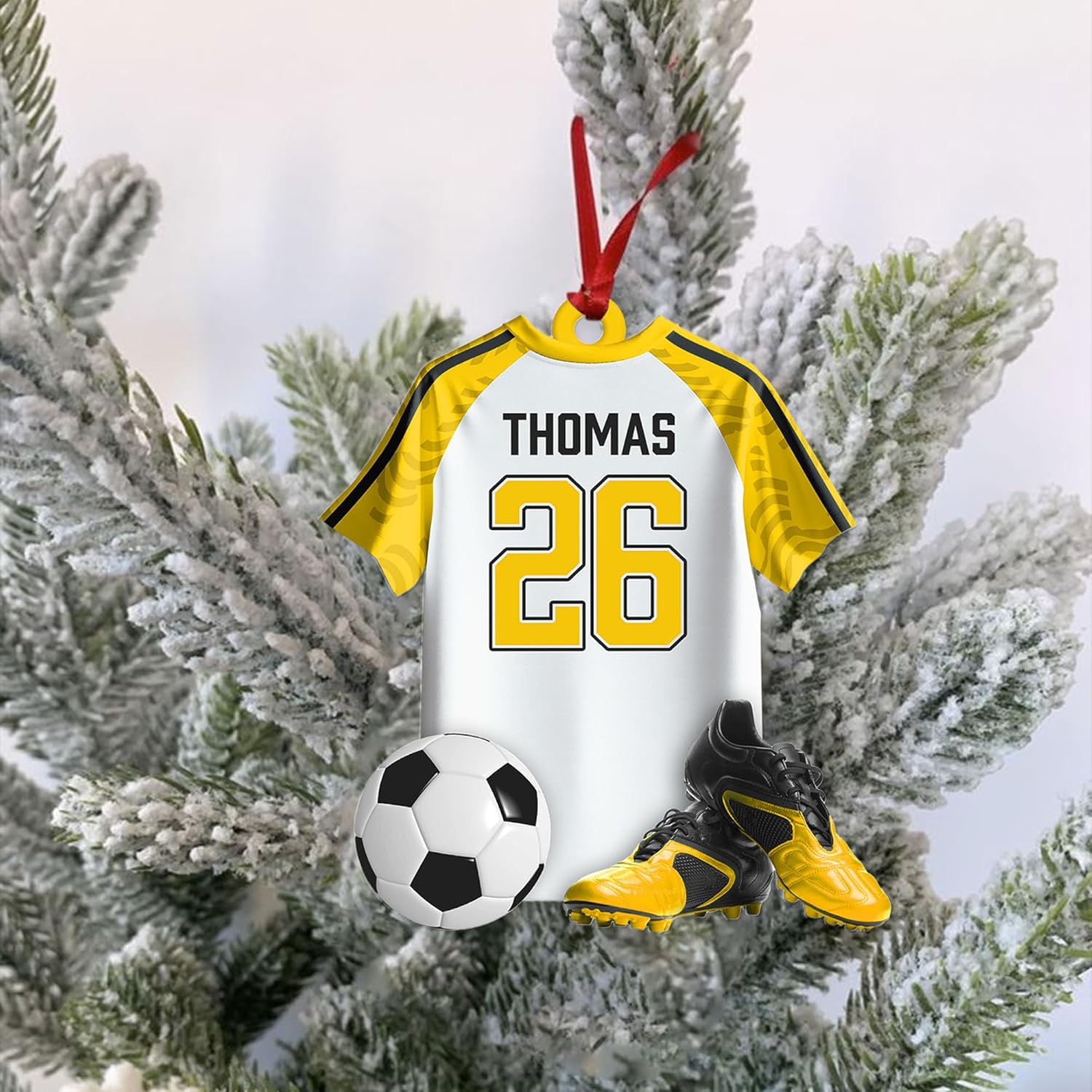 AOVL Personalized Soccer Player Ornament Soccer Christmas Xmas Ornament Soccer Christmas Xmas Ornament Gift for Soccer Players Soccer Lovers Soccer Players for Men Women (SC6)