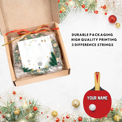 Personalized Table Tennis Ornament Gift Christmas Ornaments, Ping Pong Personalized Christmas Tree Ornament, Gifts for Tennis Lovers, Tennis Player, Tennis Christmas Ornament (Style 3)