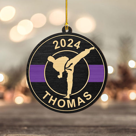Artparel Personalized Karate Ornament Karate Uniform Ornaments Gifts for Karate Lovers Karate Gift Christmas Ornament 2023 Taekwondo Ornament Jiu Jitsu Ornament Gift for Karate (KRT10)