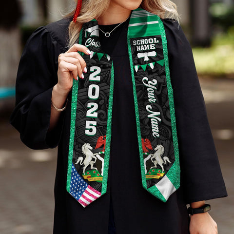 Pretyprints Custom Nigerian Graduation Sash Nigeria Graduation Stole Personalized Nigerian American Flag Graduation Sash 2025