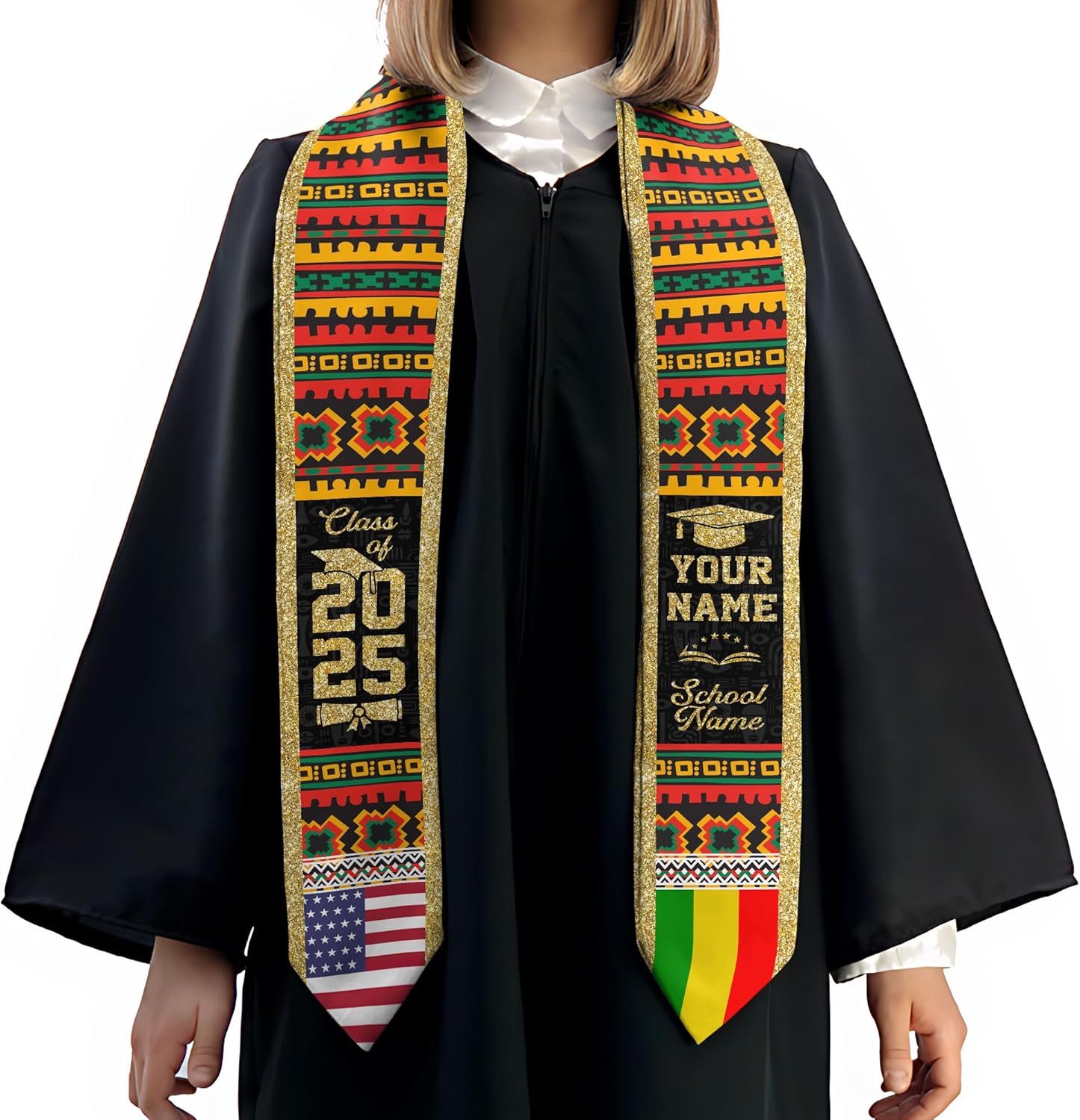 African American Graduation Sash, Graduation Stole Customize, African Graduation Sash, Graduation Stole Class of 2025