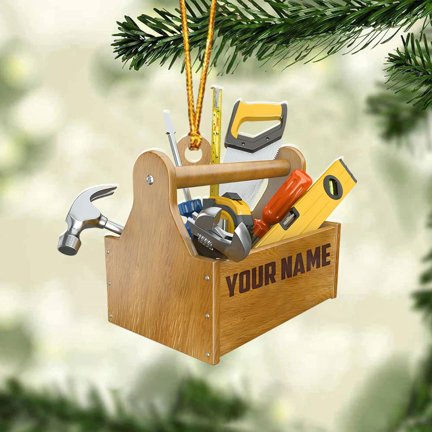 Personalized Construction Ornaments for Christmas Tree 2024, Construction Tree Ornaments Construction Ornament, Construction Tool Box Hard Hat Heavy Equipment Xmas Gift for Blue Collar Workers (W19)