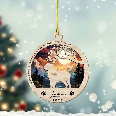 Mostprints Personalized Wooden Dog Cat Paw Ornament Christmas, Custom Dogs Cat Suncatcher Pet Name Ornaments, Customized Memorial Dog Ornament for Christmas Tree (Suncatcher 9)