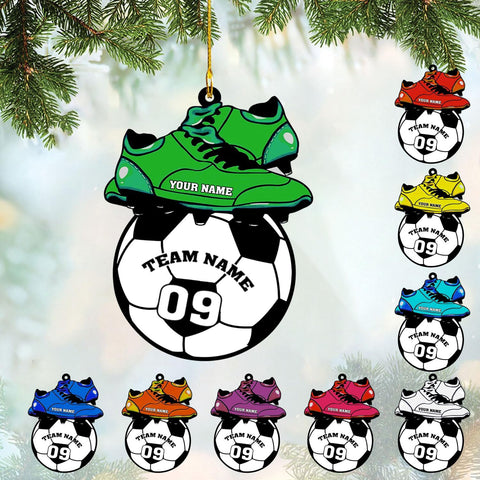 mostprints Personalized Soccer Christmas Ornament, Soccer Ornament for Boys, Soccer Team Ornaments, Gifts for The Soccer Player, Soccer Player Ornament, Soccer Gift Tree Hanging (SC3)