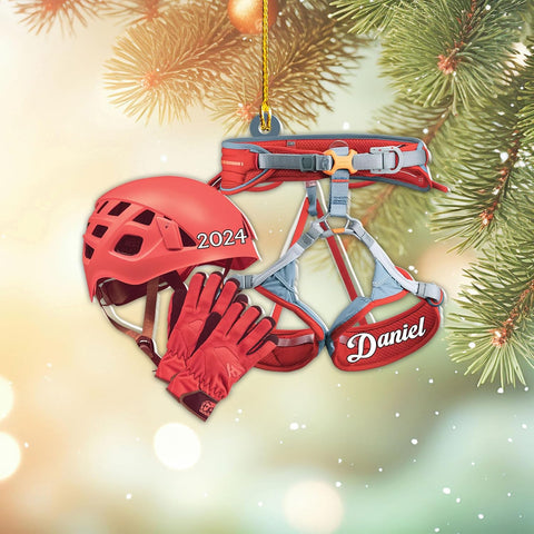 Artparel Personalized Climbing Ornaments Rock Climbing Christmas Ornament Rock Climber Ornaments Climber Lover Mountaineer Ornament Gift for Men Women Gift for Climber (CLB8)