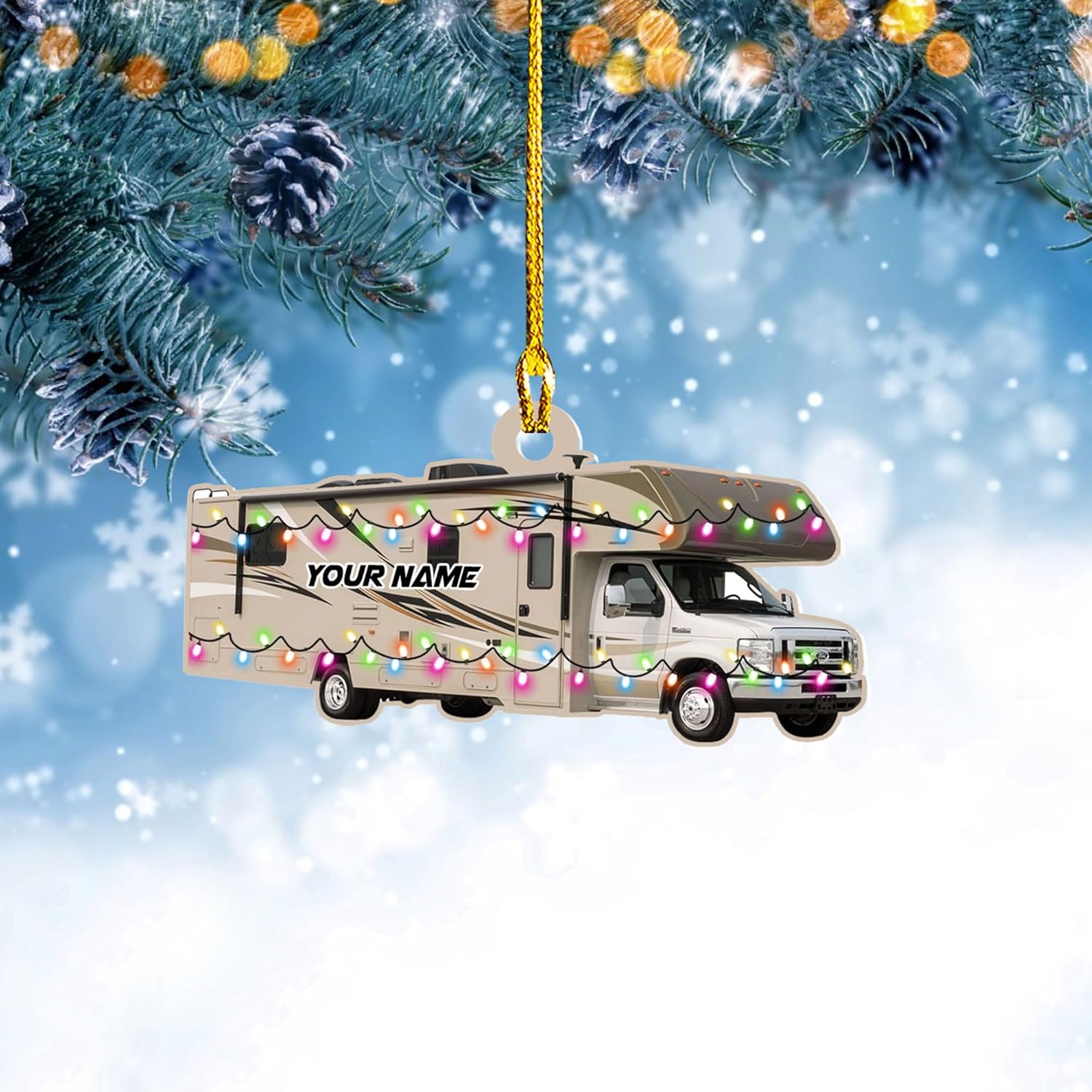 Artparel Personalized Camping Ornaments, Camping Christmas Ornaments, Camper Christmas Ornaments, Camping Ornaments for Christmas Tree, Camper Tree Ornament, Camper Gingerbread (CP13)