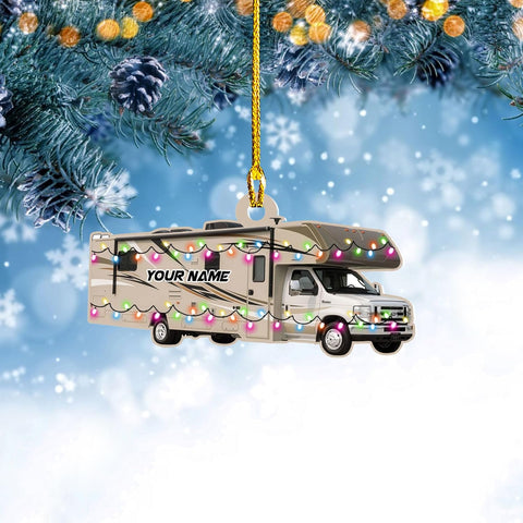 Artparel Personalized Camping Ornaments, Camping Christmas Ornaments, Camper Christmas Ornaments, Camping Ornaments for Christmas Tree, Camper Tree Ornament, Camper Gingerbread (CP13)
