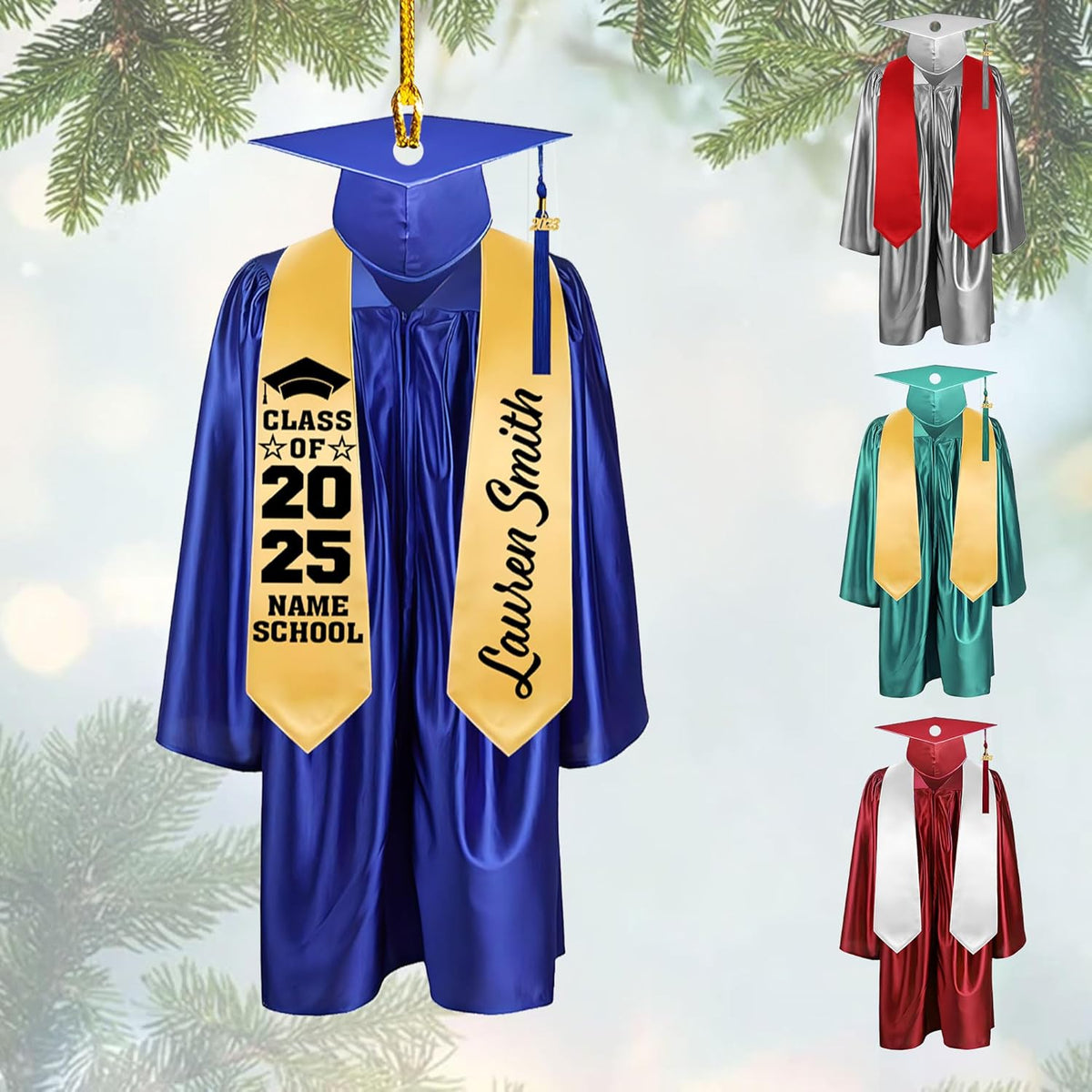 Personalized Graduation Ornaments Class of 2024 Graduation Gown Ornament Gifts Graduation Ornaments Class of 2025 College Graduation Ornaments Class of 2024 Graduate Ornament Tree Hanging Decor (G9)