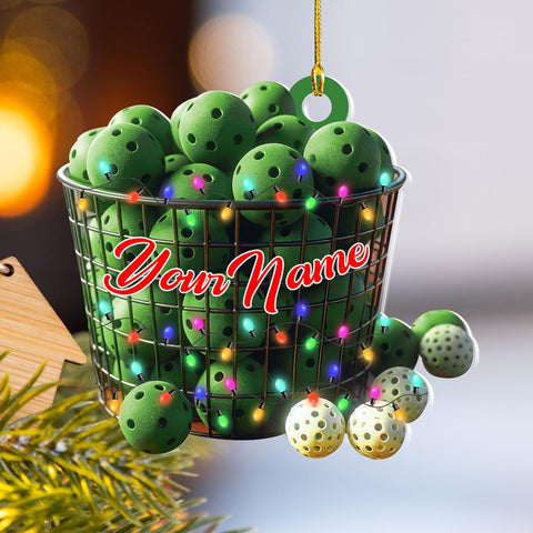 mostprints Personalized Pickleball Ornament 2023, Pickleball Paddles, Pickle Baller Sport Gifts Pickleball Ornament Christmas Tree Pickleball Decorations for Pickleball Lovers (PB6)