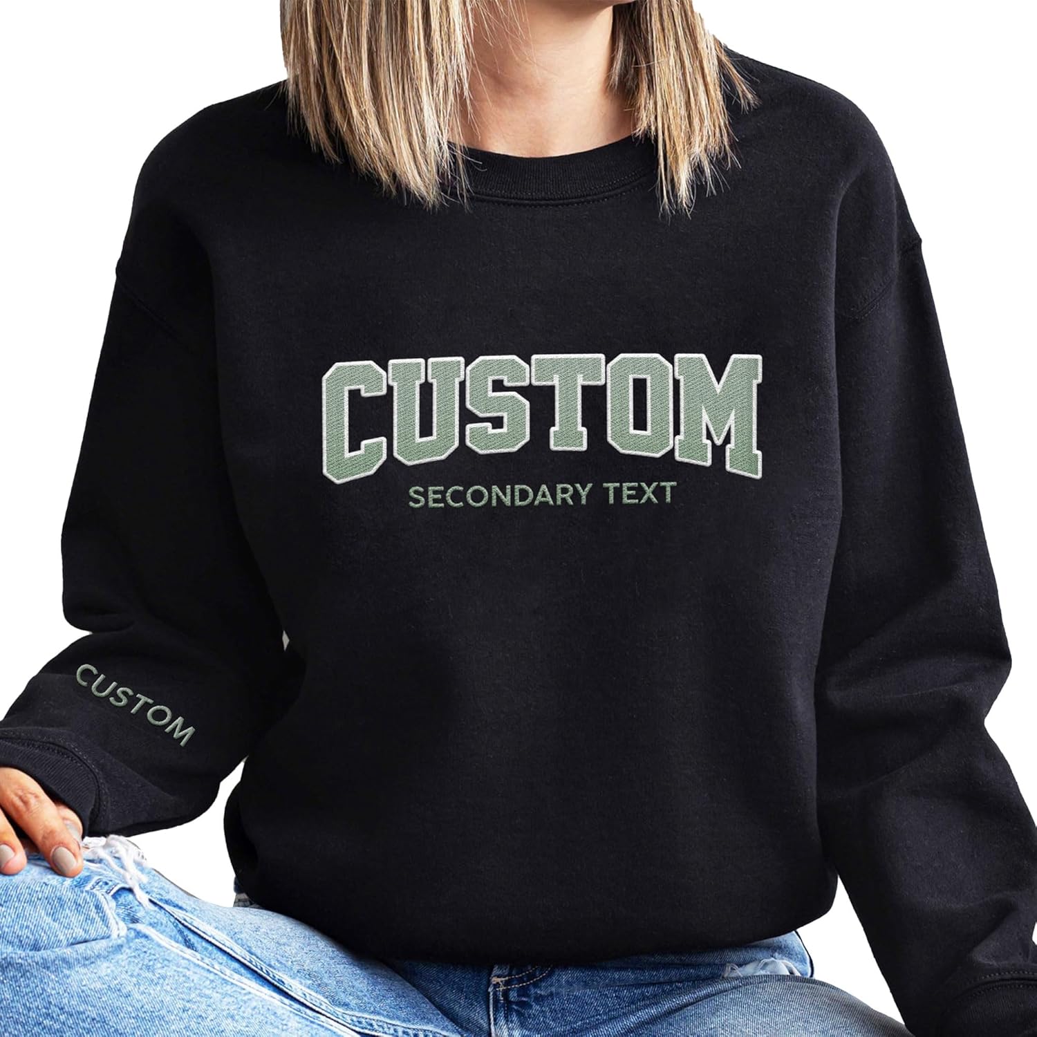 Suseaz Custom Embroidered Sweatshirts & Hoodie Design Your Own, Personalized Sweatshirts Hoodie, Add Your Own Custom Text
