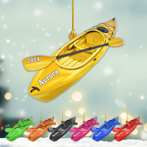 AOVL Personalized Kayak Ornament Lake Kayaking Board Ornament Kayak Gift for Christmas Tree Kayaking Christmas Ornament Kayaking Gifts Ornaments (KY4)