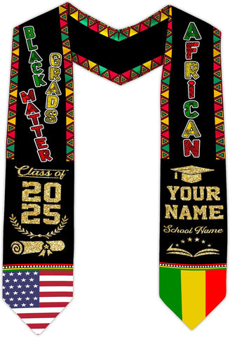 African American Graduation Sash, Graduation Stole Customize, African Graduation Sash, Graduation Stole Class of 2025