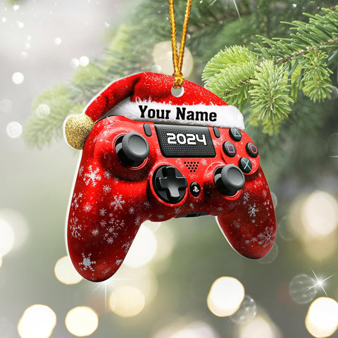 Personalized Video Game Controller Ornament, Custom Gamer Ornament Christmas Ornaments Gaming Controller Gift for Gamer, Gaming Ornaments for Christmas Tree Decorations 2D Gaming Ornaments (CTL3)