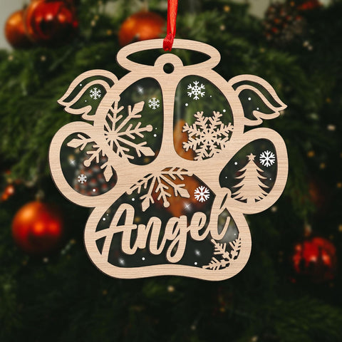 Royal Fight Personalized Dog Cat Paw Ornament Christmas Customized Memorial Dog Ornament for Christmas Tree Dogs Cat Pet Name Ornaments Dog Cat Ornaments (Dog 1)