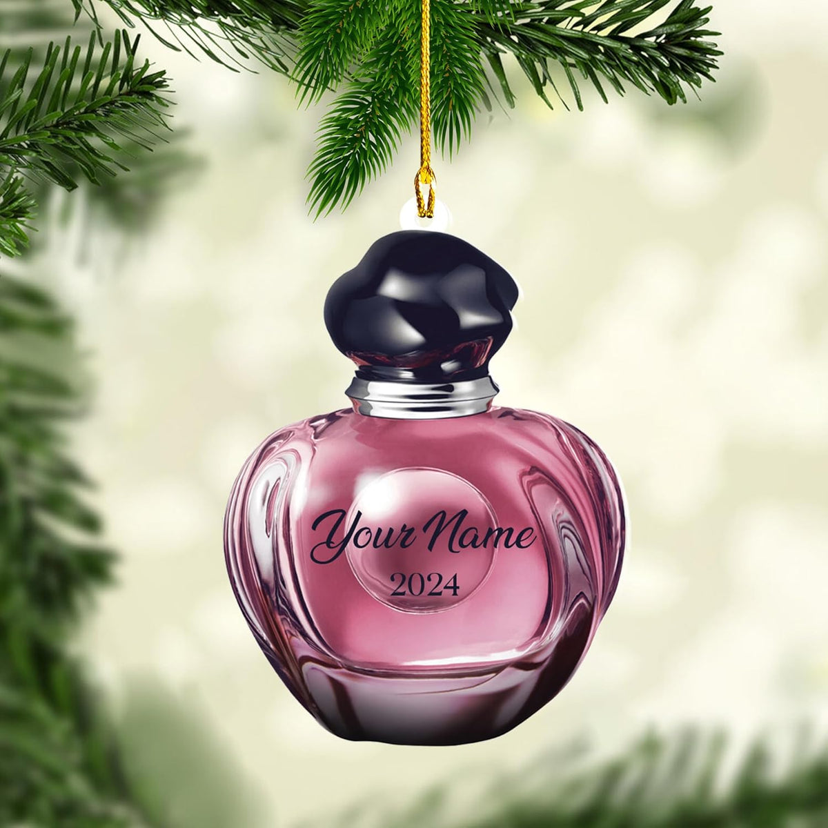 Mostefy Personalized Perfume Bottle Ornament 2024, Perfume Bottle Christmas Ornament, Perfume Ornament Gift, Perfume Ornament Decor, Perfume Lovers Pine Hanging Decor (Style 2)