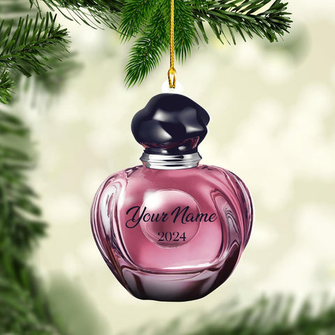 Mostefy Personalized Perfume Bottle Ornament 2024, Perfume Bottle Christmas Ornament, Perfume Ornament Gift, Perfume Ornament Decor, Perfume Lovers Pine Hanging Decor (Style 2)