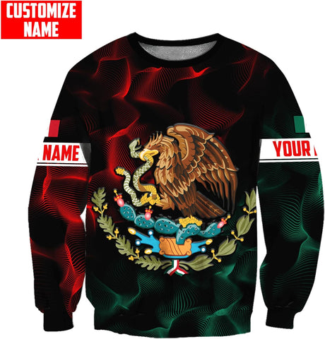 Personalized Name Mexican Hoodie 3D, Customized Mexican Hoodies for Men, Unisex Mexico Hoodie, Mexico Hoodies for Men, Mexico Flag Unisex Hoodie, Zip Hoodie, Sweatshirt, T shirt, Multicolor, 5X-Large