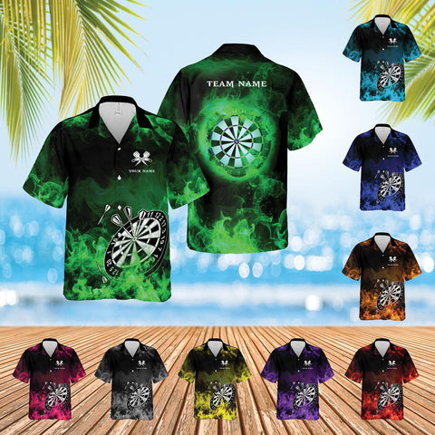Generic Personalized Dart Hawai Shirt - Men's Unisex-Adults Hawaiian Dart Team League Hawaiian Shirt - Short Sleeve Button Down - Multi, Large