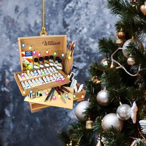 AOVL Personalized Painting Ornament, Artist Christmas Ornament, Drawing Ornament Gift, Painter Christmas Ornament, Painting Artist Ornament, Painting Tool Ornament Painter (Painting 16)