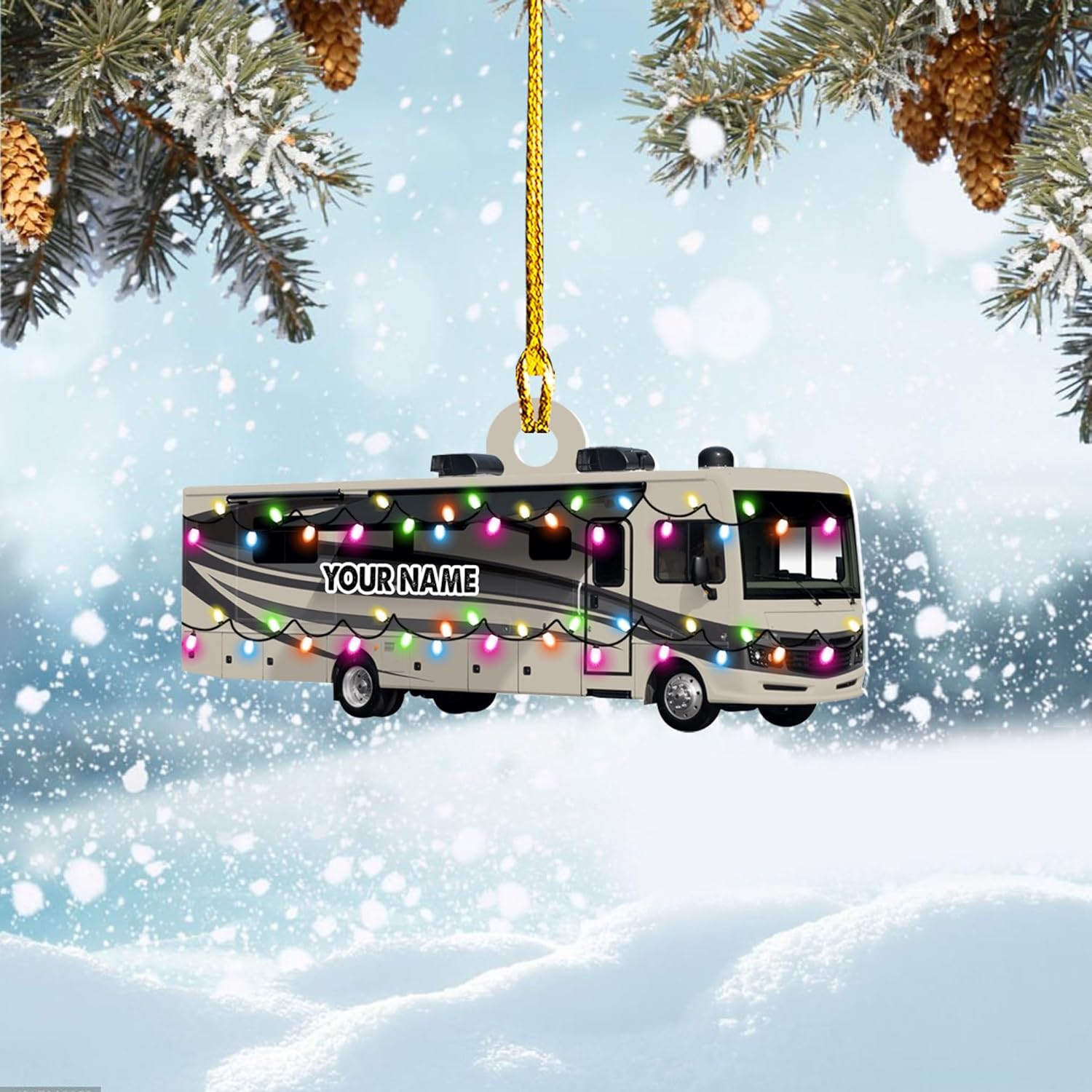 Artparel Personalized Camping Ornaments, Camping Christmas Ornaments, Camper Christmas Ornaments, Camping Ornaments for Christmas Tree, Camper Tree Ornament, Camper Gingerbread (CP14)