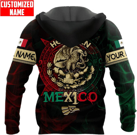 Personalized Name Mexican Hoodie 3D, Customized Mexican Hoodies for Men, Unisex Mexico Hoodie, Mexico Hoodies for Men, Women