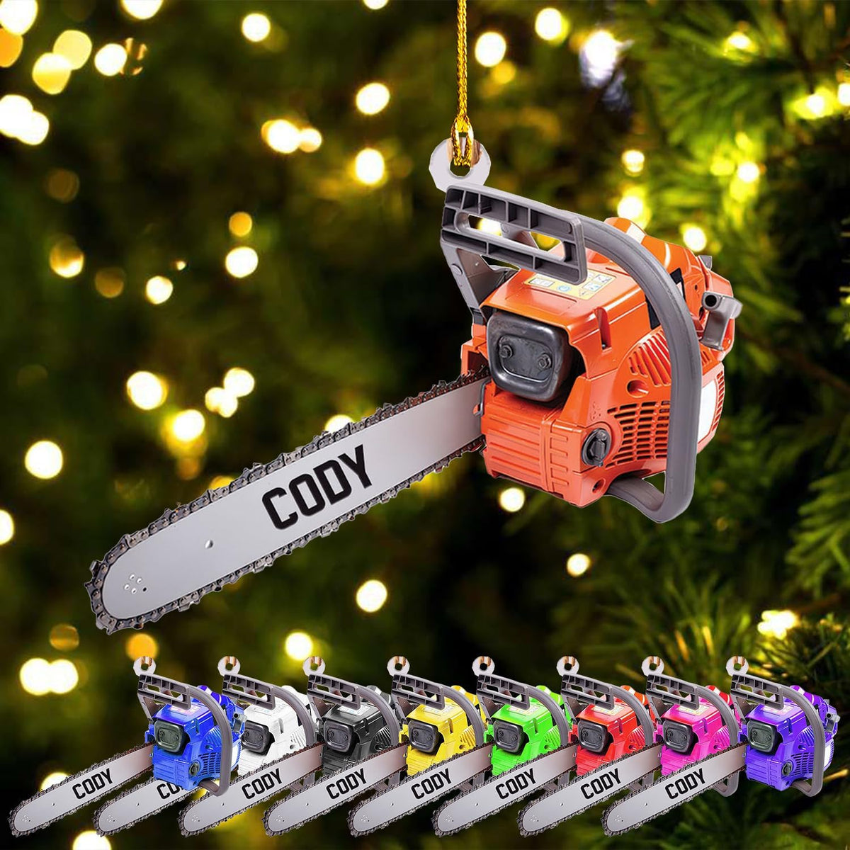 Podagree Personalized Name Arborist Ornament for Xmas 2023, Customized Chainsaw Ornament Aborist Christmas Wood, Plastic Ornament Tree Hanging Ornament Pine Decorations for Friends Family (AB1)