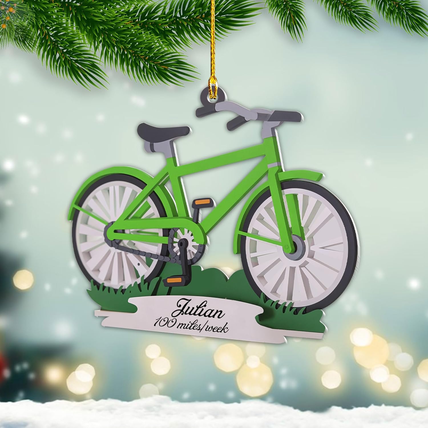 Personalized Mountain Biking Ornament, Custom Name & Year Christmas Tree Ornaments 2024, Xmas Cyclist Gifts, Mountain Bike Biking Rider Xmas Holiday Keepsake, Bicycle Racing Sport Presents (Style 15)