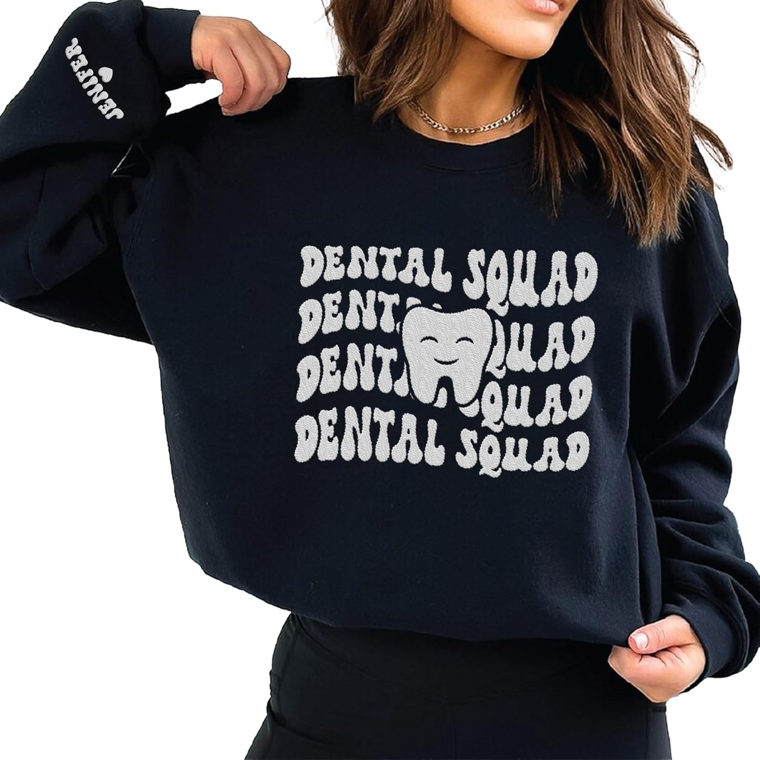 Leeprints Personalized Embroidered Sweater, Dental Assistant & Hygienist Gift, Nurse Hoodie