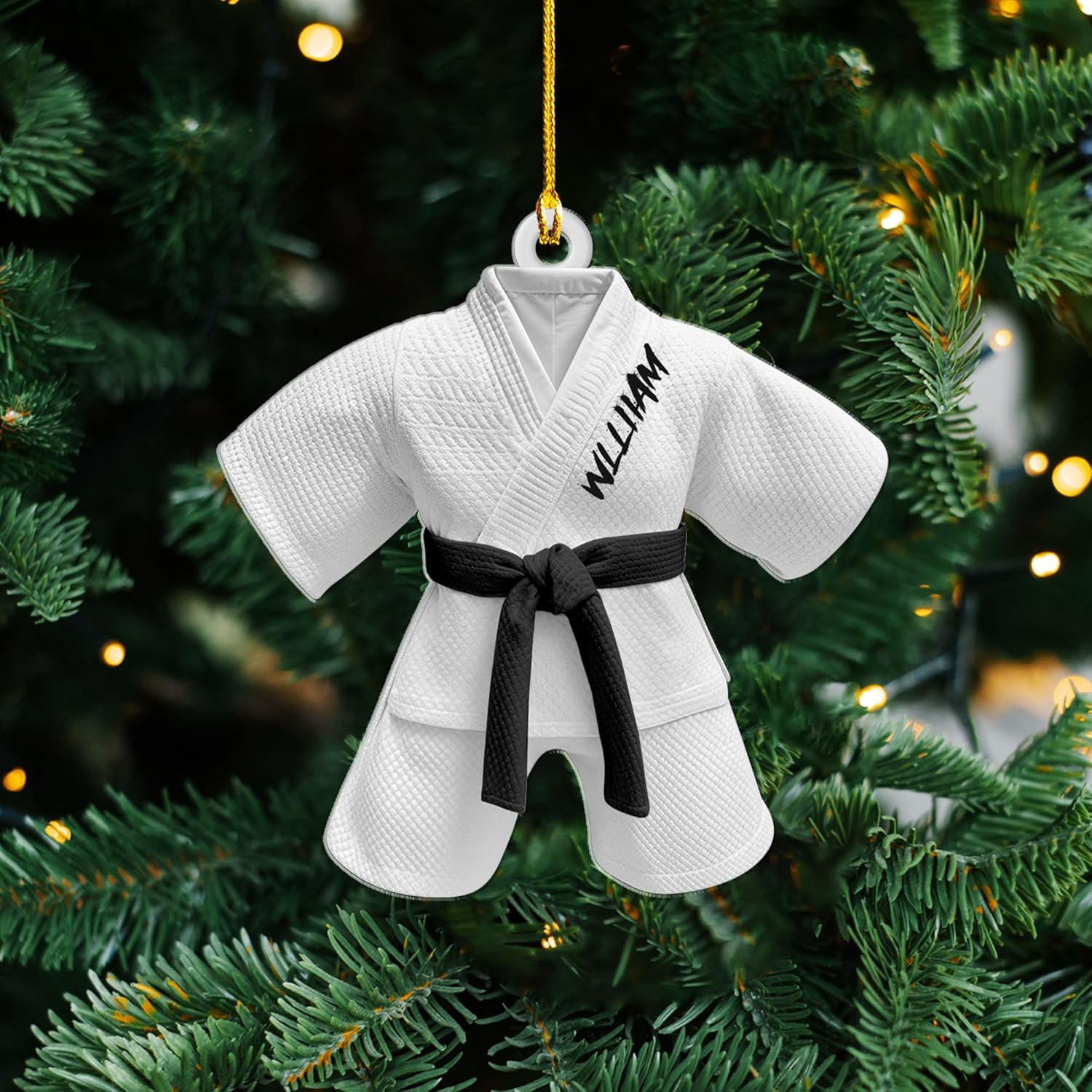 Artparel Personalized Karate Ornament Karate Uniform Ornaments Gifts for Karate Lovers Karate Gift Christmas Ornament 2024 Taekwondo Ornament Jiu Jitsu Ornament Gift for Karate (KRT3)