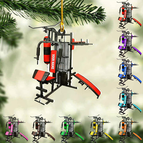 AOVL Personalized Weight Plate Ornament Weight Ornament Fitness Gift for Gym Ornament Merry Liftmas Christmas Hanging Ornaments Weight Plates Ceramic Ornament (DF8)